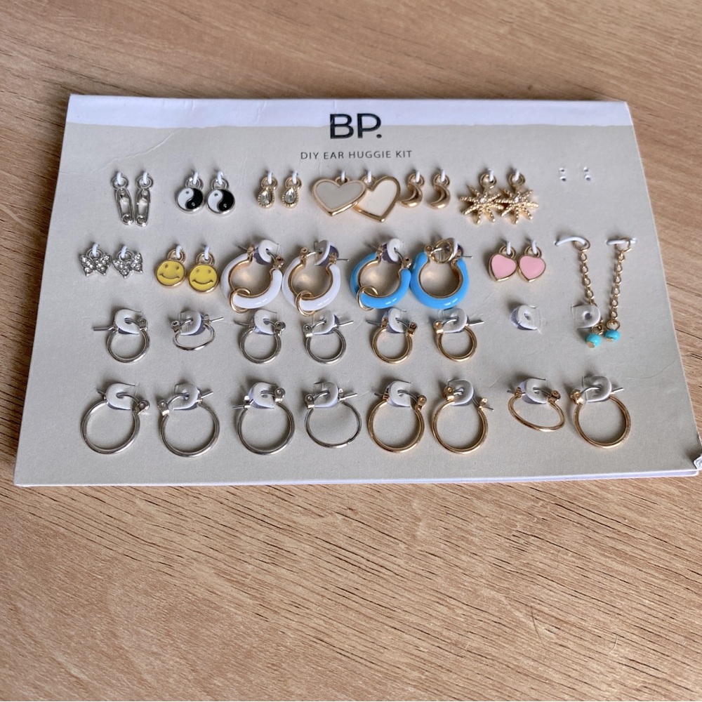 DIY Customizable BP Huggies Charm Hoop Earrings - Picture 2 of 3